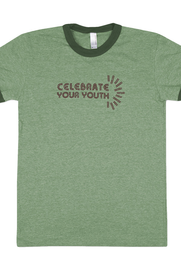Celebrate Ladies Ringer Tee (Grass Green)