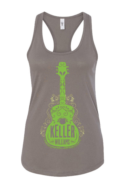 Green Guitar Ladies Tank (Grey)